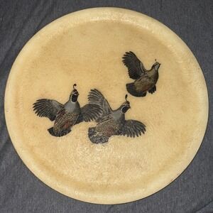 Vtg‎ Signed Bacova Guild ~Quail On Painted Platter Serving Plate Grace B Gilmore